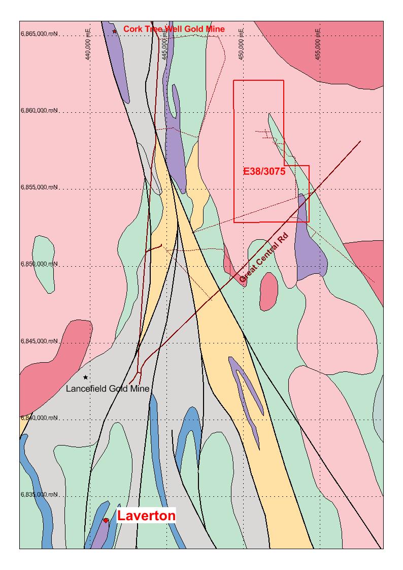 Figure 1 Laverton Project Location Figure 2 Tenement Location with Underlying Geology Previous exploration conducted in 2013 defined several areas which were anomalous for gold (Au), Nickel (Ni) and