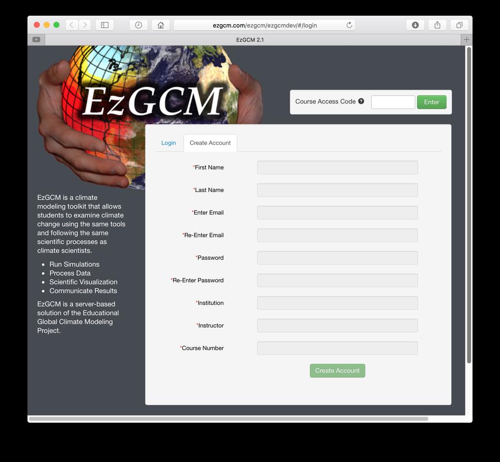 EdGCM-EzGCM Assignments 1 & 2 Abridged Version Step1: Getting Started with EzGCM Welcome to the climate modeling assignments!