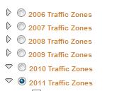 Indiana Interactive Traffic Data Map Search Tools The radio buttons can be used