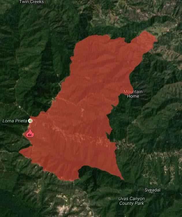 FIRE BREAK OUT SLIDE: Loma Fire Fire Name (County) Location Acres burned % Contained Evacuations Structures Threatened / Destroyed FMAG Loma Fire (Santa Clara and Santa Cruz Counties) Morgan Hill