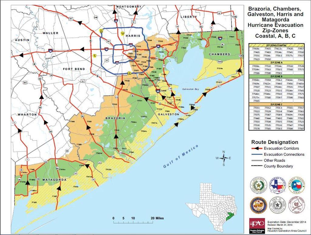 ATTACHMENT 2 SOUTHEAST TEXAS REGIONAL EVACUATION ZIP ZONE MAP