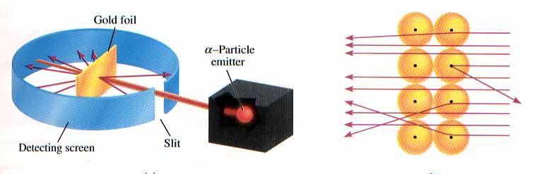 In this model, the electrons were scattered around the volume of the atom outside the nucleus. The picture below shows Rutherford s experiment. 4.