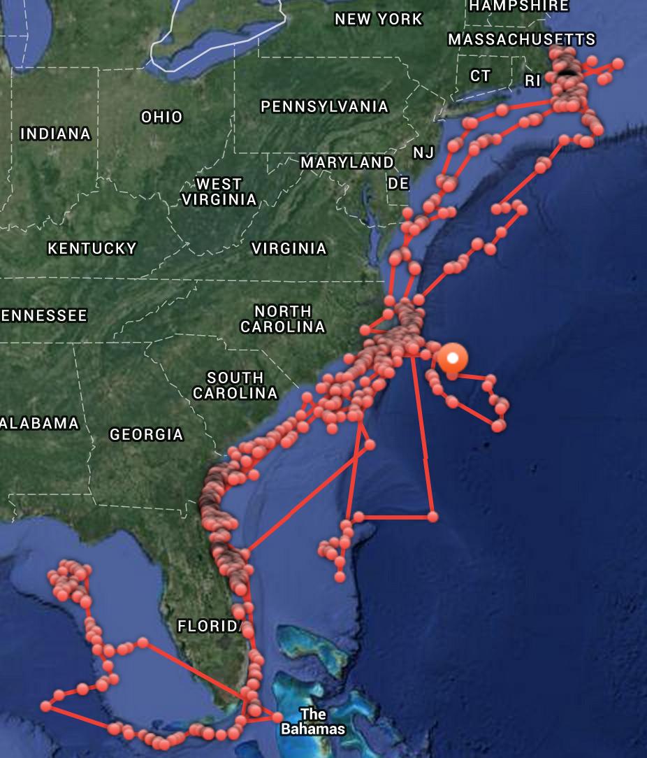 Not to worry: Katherine was off the coast of North Carolina 6 days