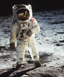 The second man was Edwin Aldrin, shown here (Astronaut Armstrong can be seen in his face mask).