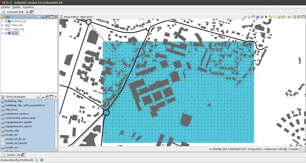 How to create a noise map Check that the two layers roads_clip and