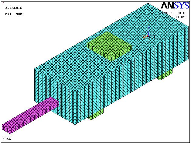 2. Modeling By MEF, Static Loading and Boundary Conditions Knowing that the Twin-block Sleeper is symmetrical compared to a plan perpendicular to the brace, a half of the sleeper is treated for the