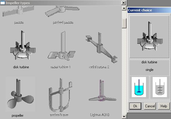 1.4. Entering mixing device. After you click OK, Impeller types menu appears (Figure 1-8).