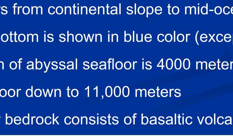 Deep Ocean Basins 1) Deep seafloors from continental slope to mid-ocean
