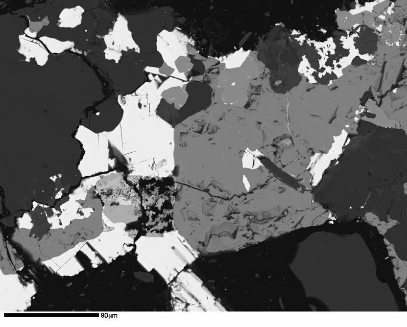 Page 12 Figure 16: DP2 Sphalerite (medium grey, centre), galena (white),