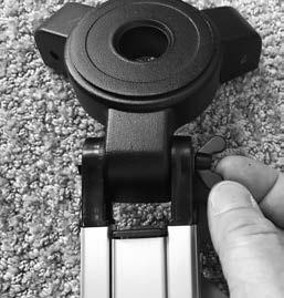 Wingnut Washer Figure 3. a) Attach the three tripod legs to the mount platform, b) making sure the bolt s hex-shaped head seats in the hex-shaped recess of the tripod leg.
