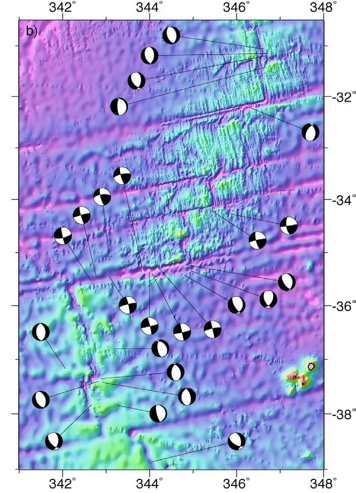 mid-ocean ridge earthquakes Alternating spreading ridge and transform offset segments Ridge