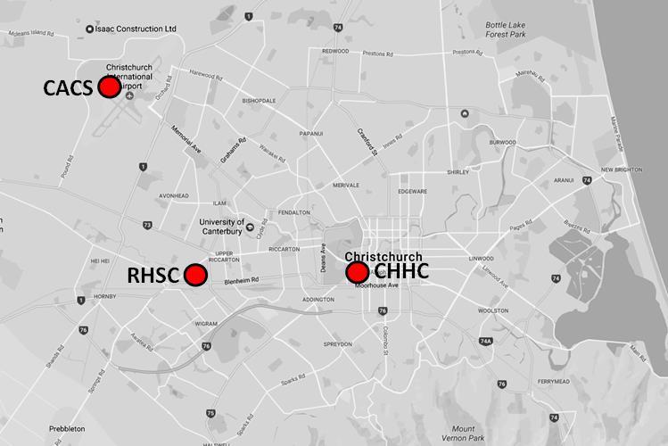 for CACS and RHSC respectively. The profiles for the Christchurch Hospital (CHHC) are also presented in Figure 3. and the details included in Table 3.