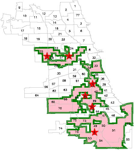 Chicago Food Deserts Maps Sept 08 Food Desert boundaries Prioritized City
