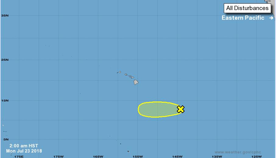 Tropical Outlook Central Pacific Disturbance 1 (as of 8:00 a.m.