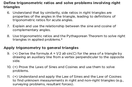 Course: Trigonometry/Analysis Unit 2 Trigonometry Primary PDE Standards Assessed in this Unit: 2.4 Mathematical Reasoning and Connections A, B 2.