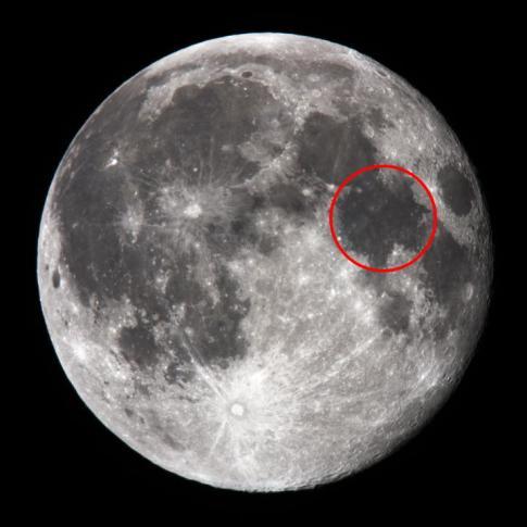 Earth s Moon and Eclipses (Moon: p40-, 224- & Eclipses: p42-43) 26. Describe the Giant Impact Theory. 27. The circled feature is the Sea of Tranquility.
