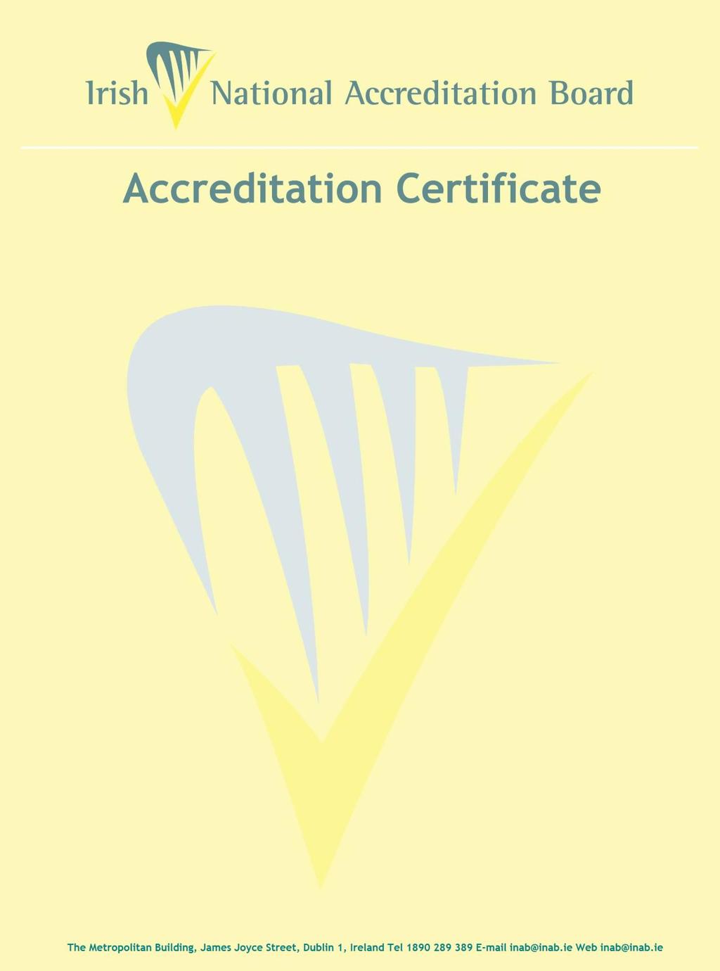 Mason Technology Ltd 228 South Circular Road, Dublin 8 Calibration Laboratory Registration number: 043C is accredited by the Irish National Board (INAB) to undertake calibration as detailed in the