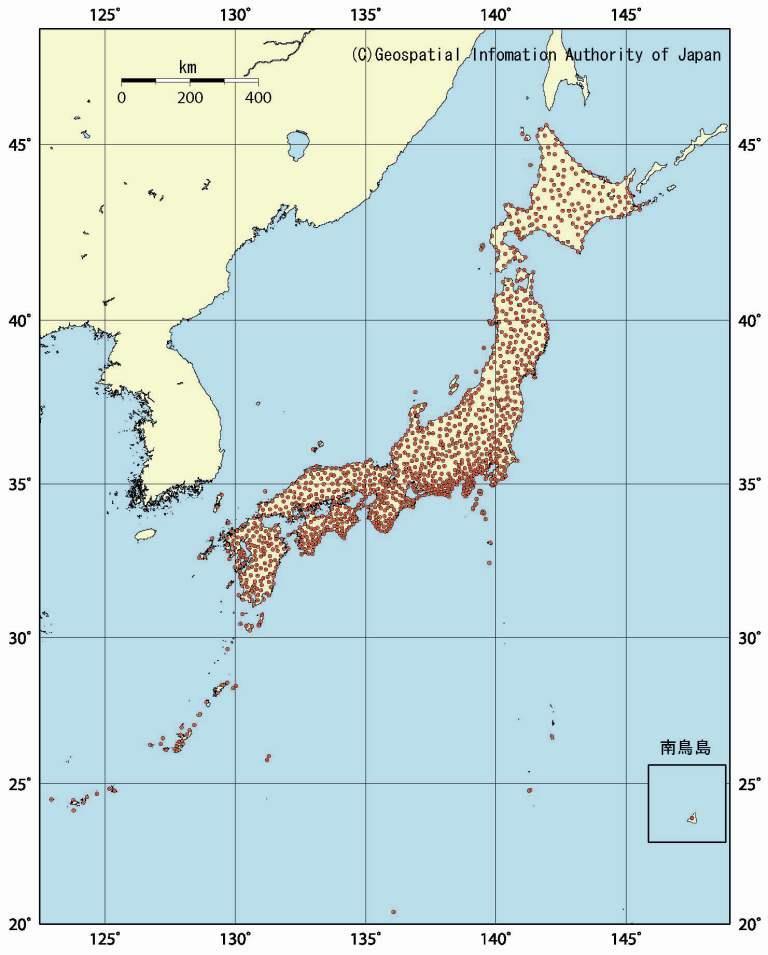 GEONET GNSS Earth Observation Network System Minamitorishima GNSS continuously operating reference stations (CORS) covering Japanese archipelago for surveying and crustal deformation monitoring.