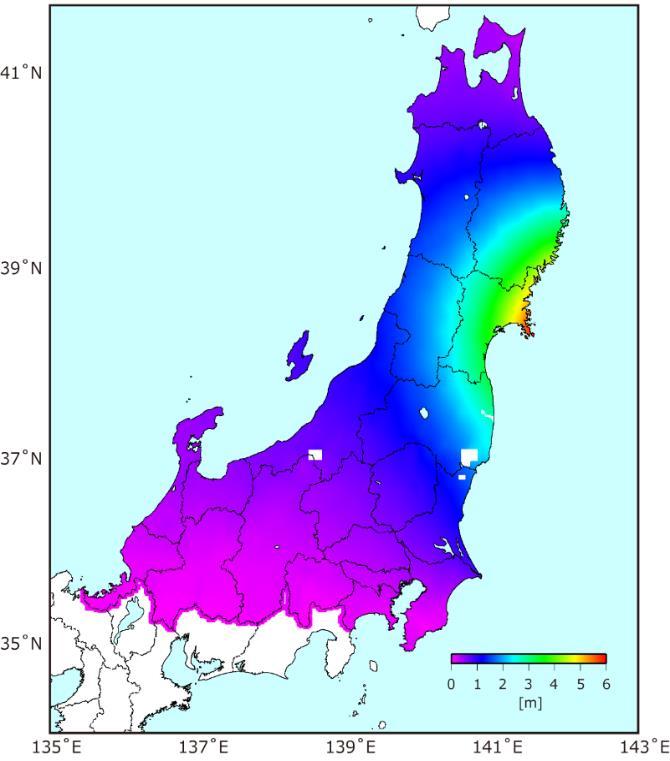 Prefecture including the area where estimated strain will be over 2 ppm.