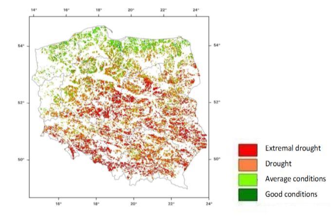 Figure 3: Comparison of NDVI values of June 2016 with NDVI values in 2015. Data are presented for 1 square km grids, for NTS 4 regions and generalised for NTS 2 regions.