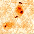 110 B.18 SDSS J093200.08+553347.4 Figure B.18: The 3.5 x 3.5 radio image (top) of SDSS J093200.08+553347.4 shows a core source with two asymmetric lobes.