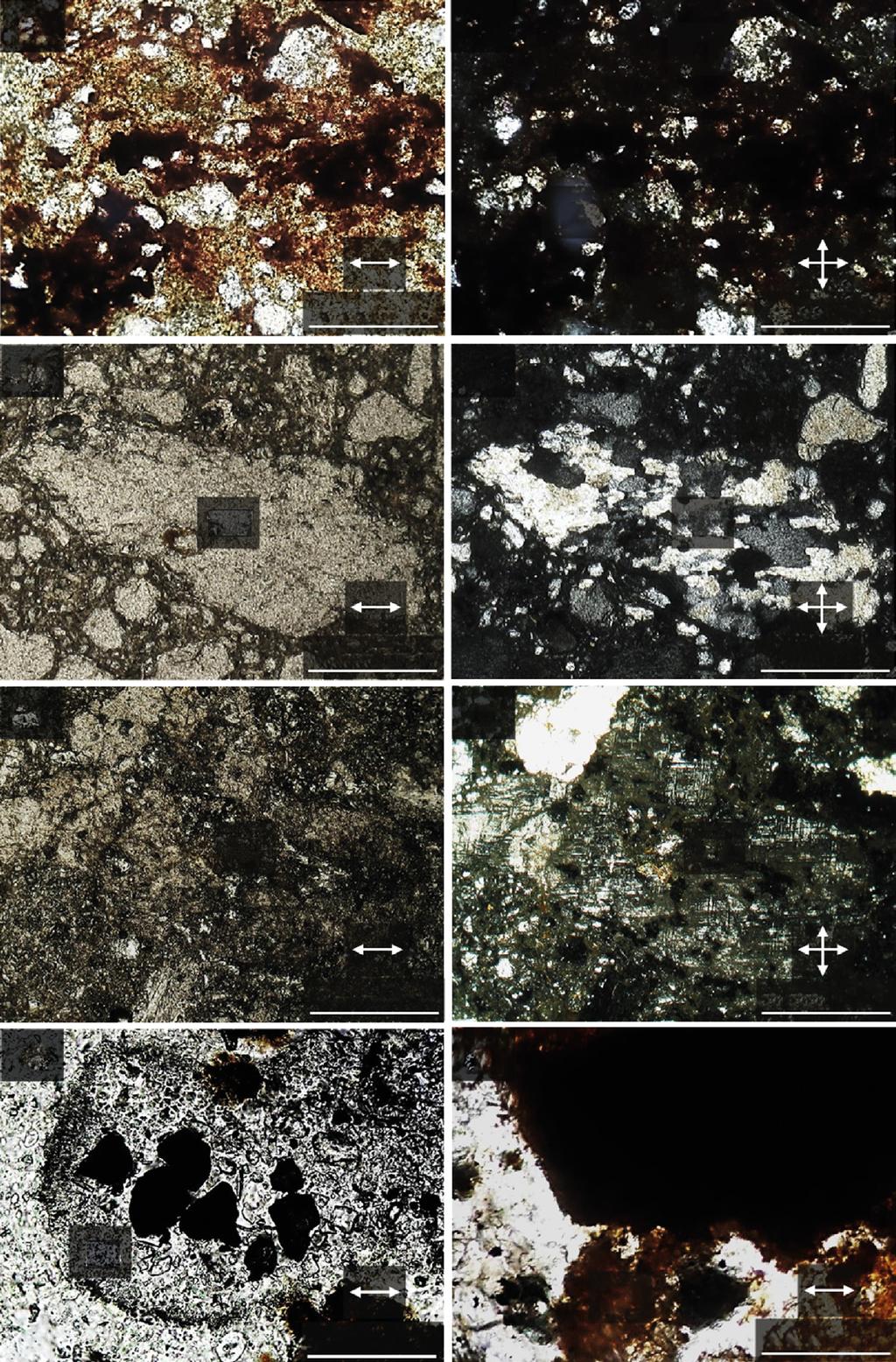 Brilhante et al. Weathering of rhyolites and soil formation in an Atlantic Forest... (a) (b) Q Q Q 1 mm (c) 1 mm (d) Q R.F. R.F. 250 µm (e) 250 µm (f) Fd Fd 125 µm (g) 125 µm (h) Hm Hm 500 µm 500 µm Figure 3.
