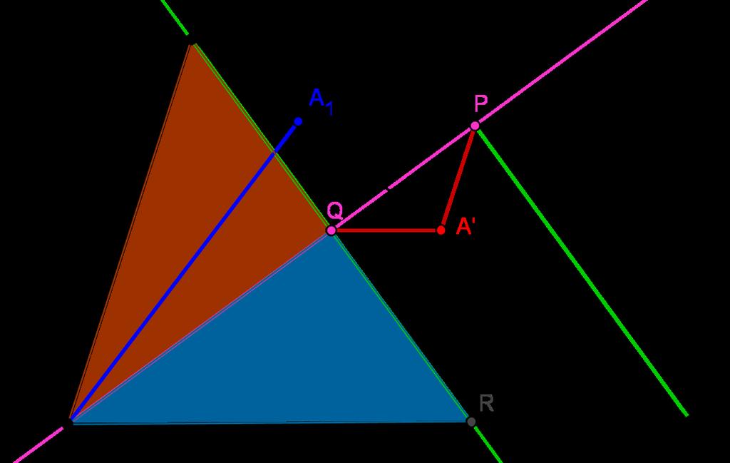 POGLAVLJE 2. TEOREM O FEUERBACHOVOJ TOČKI 12 Lema 2.2. Sukladno oznakama iz teorema 2.1 vrijedi A P AC i A Q AB. Dokaz. Neka je točka R točka presjeka pravaca CQ i AB. Slika 2.2: Lema 2.