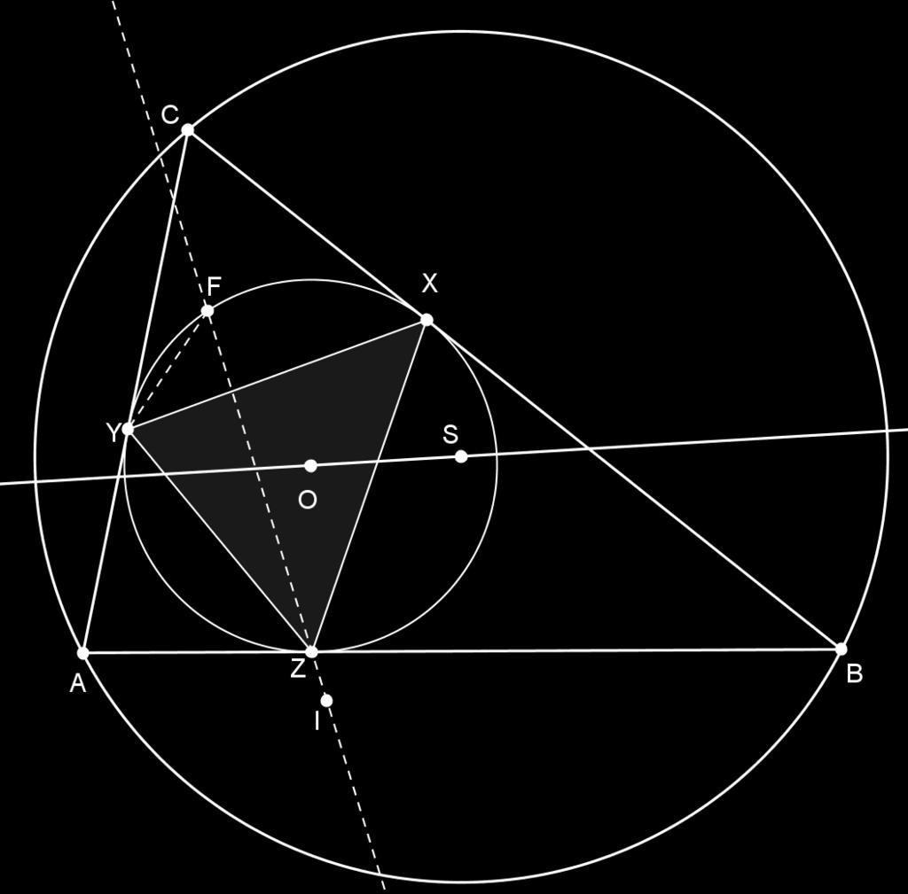 4 b) Neka je I sjecište Feuerbachove kružnice i okomice na