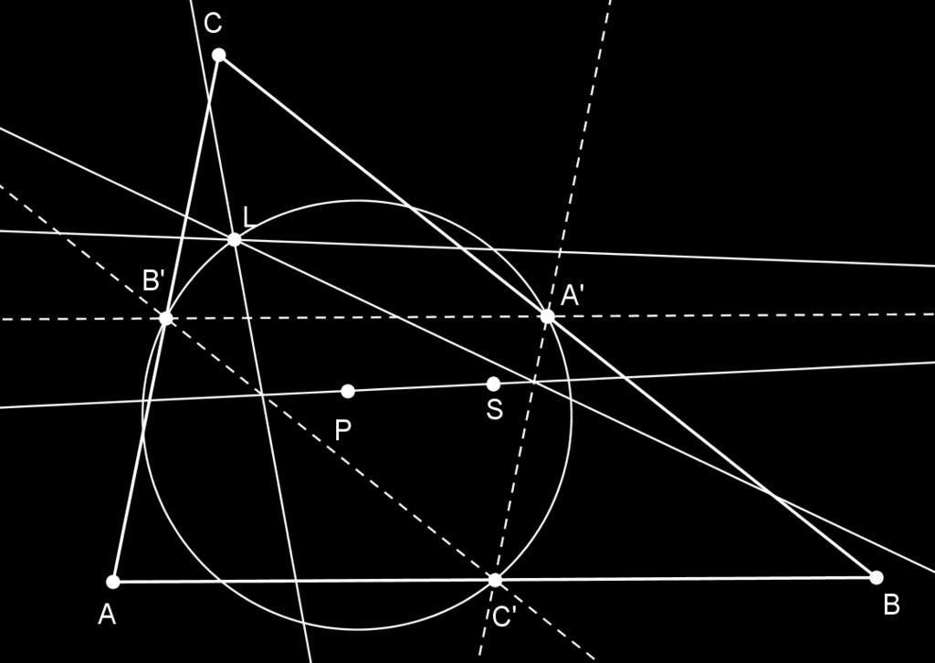 POGLAVLJE 4. GENERALIZACIJA FEUERBACHOVE TOČKE 58 Slika 4.1: Teorem 4.1 Teorem 4.2. Točka L iz teorema 4.