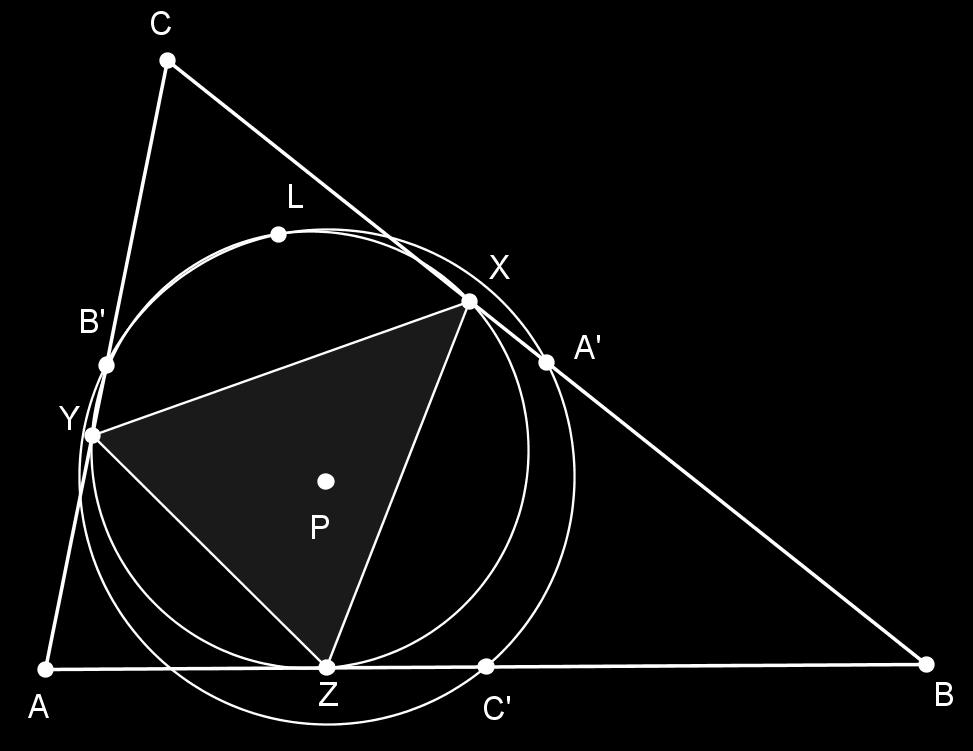 Točka A leži na pravcu B C pa je i sama sebi simetrična na taj pravac. Budući da su točke A, X i X kolinearne, to su i njihove simetrične slike A, L i X kolinearne. Dakle, L XA.