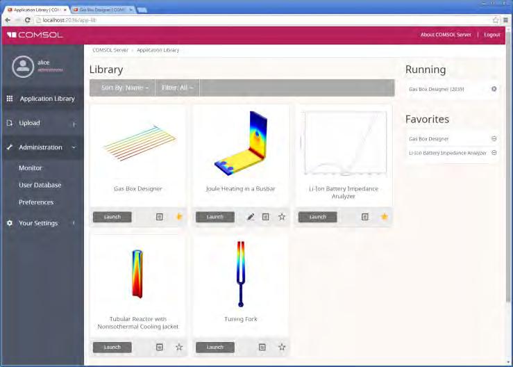COMSOL Server Deploy COMSOL applications Throughout your organization Worldwide access Administrative