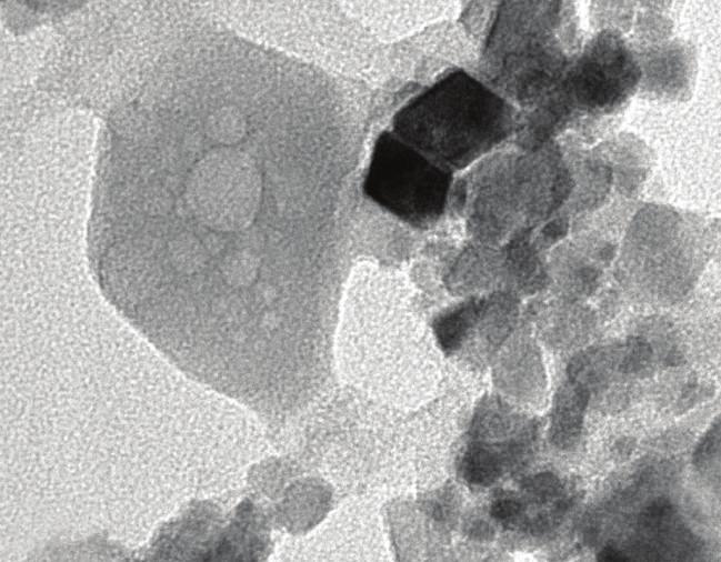 2 μm 6 Figure 6: TEM images of Fe3 O4 /MnO2 composite particles in large area.