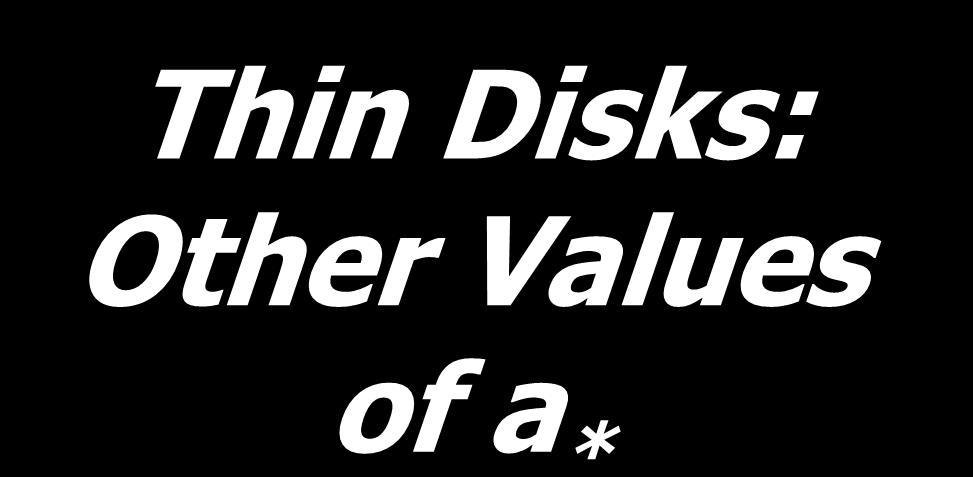 Thin Disks: Other Values of a * a * =0 0.7 0.9 0.