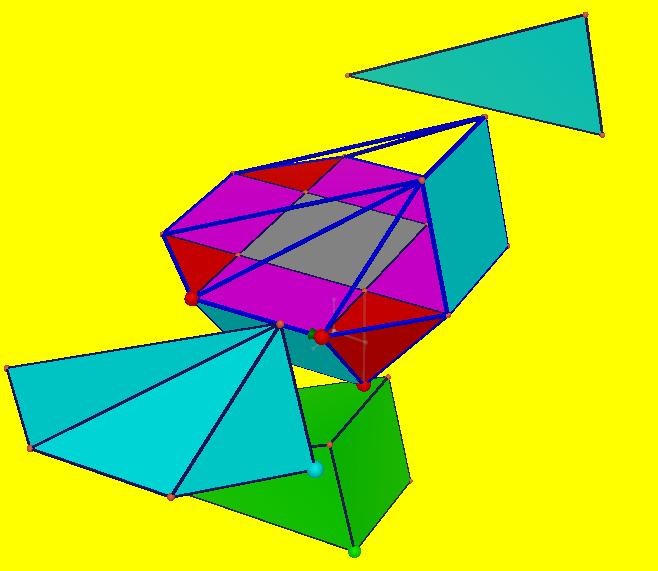 of the folded net of a cube. This result found experimentally with Cabri 3D was validated with the use of the CAS of the Voyage of Texas Instruments.