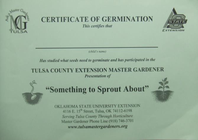 Ppt 35 Tell the students about the certificates with the Master Gardeners information.