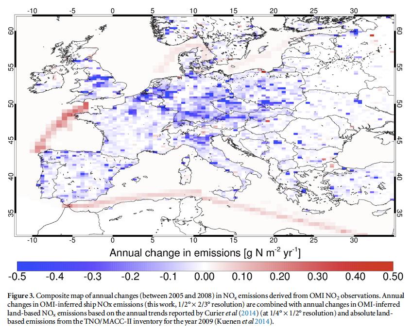NO x Pollution over Europe - OMI Data Annual changes in OMI NO x emissions (2005-2008) Quality ESA UNCLASSIFIED