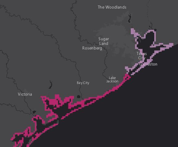Island Storm Surge Warning is in effect from Port Mansfield to San
