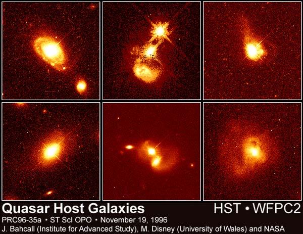 q Exam review in Recitations Image: six AGNs and their host galaxies, by John Bahcall and Mike Disney on