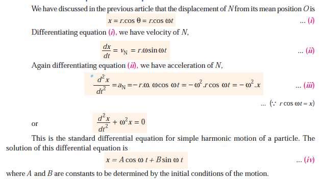 1.3 Differential Equation of Simple Harmonic Motion