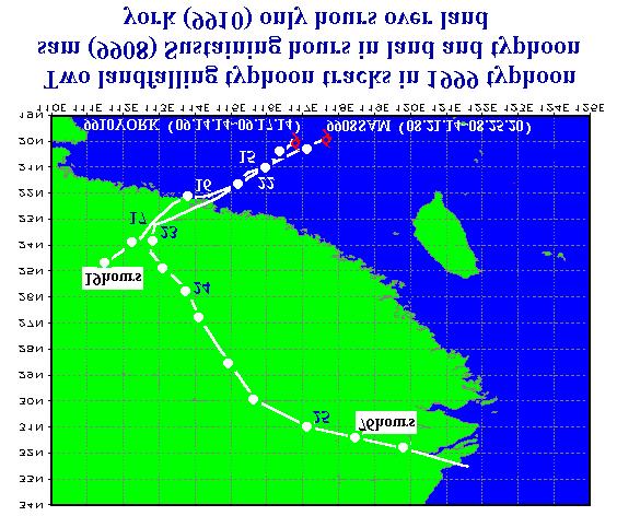 The sustaining or decaying of typhoon over land is not related only to the landfall position.