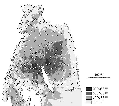High-resolution data from the Swedish RWIS is used in this study to show the distribution of rain or sleet on a frozen road surface.