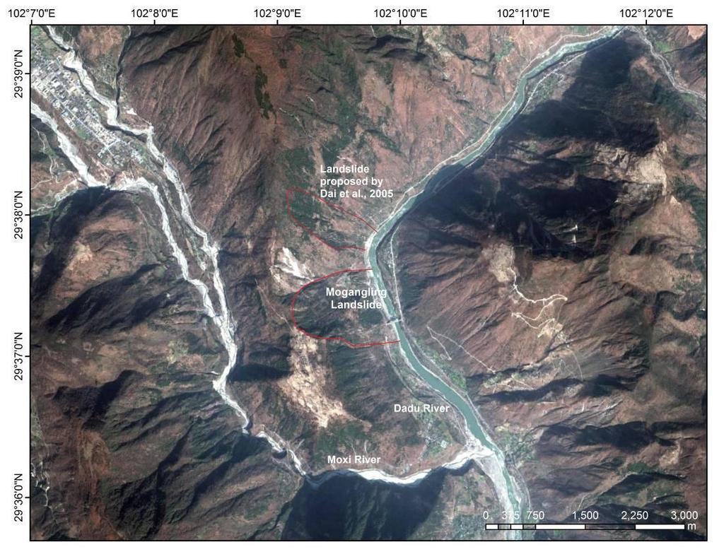 2.3 A more probable landslide dam the Mogangling landslide Wang and Pei (1987) suggested that the landslide that caused the disaster is located in the Shenbian Administrative Zone, which refers to