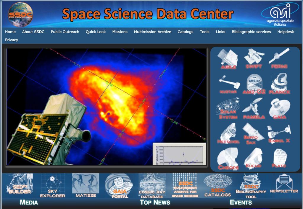 SSDC Science Gateway Science Tools allow the on-line access to data within a multifrequency environment