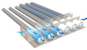 Basic design options air based vacuum tube collector Sorption tube
