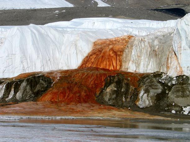 part of Taylor Glacier, the Blood Falls, in Antarctica.