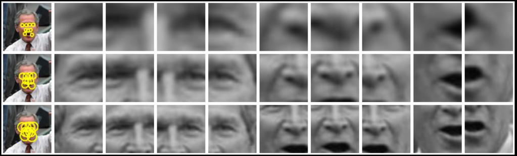 Feature extraction process Detection of 9 facial features Each facial features described