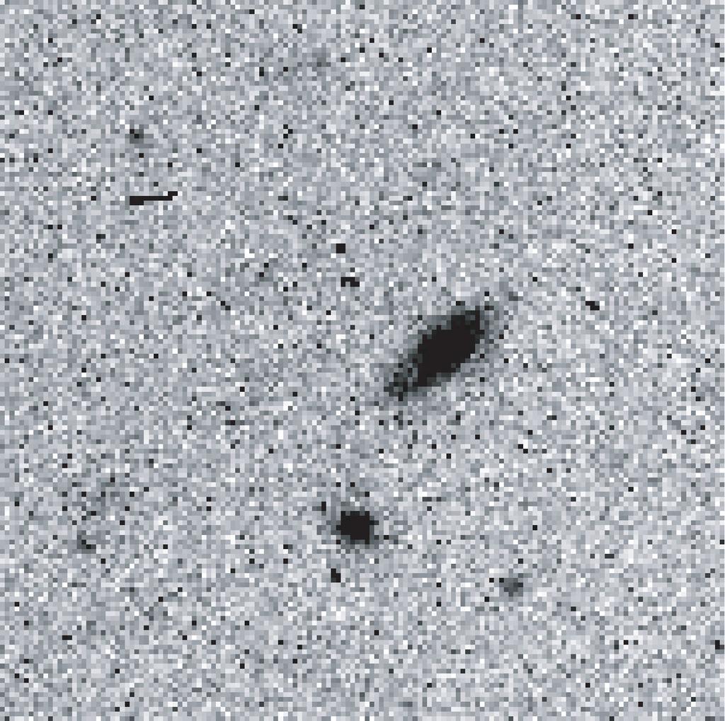 It was obtained with the He II 6500+49 FORS2 filter and covers the rest-frame spectral range 3450 3500 Å. The slit PAs 153 and 65 were selected to include galaxies G1 and G2.