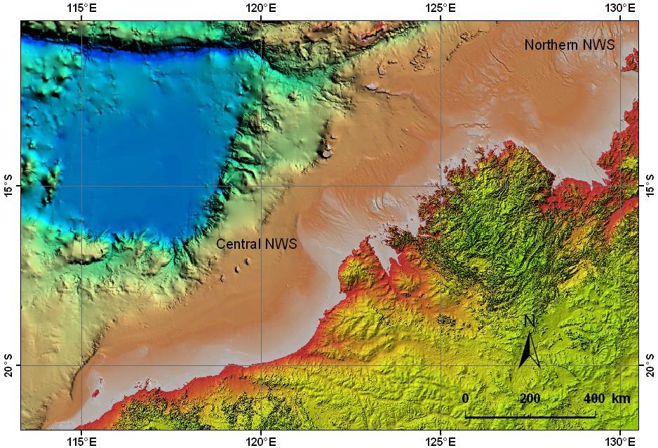 Figure 1. North West Shelf showing the two study areas 2.