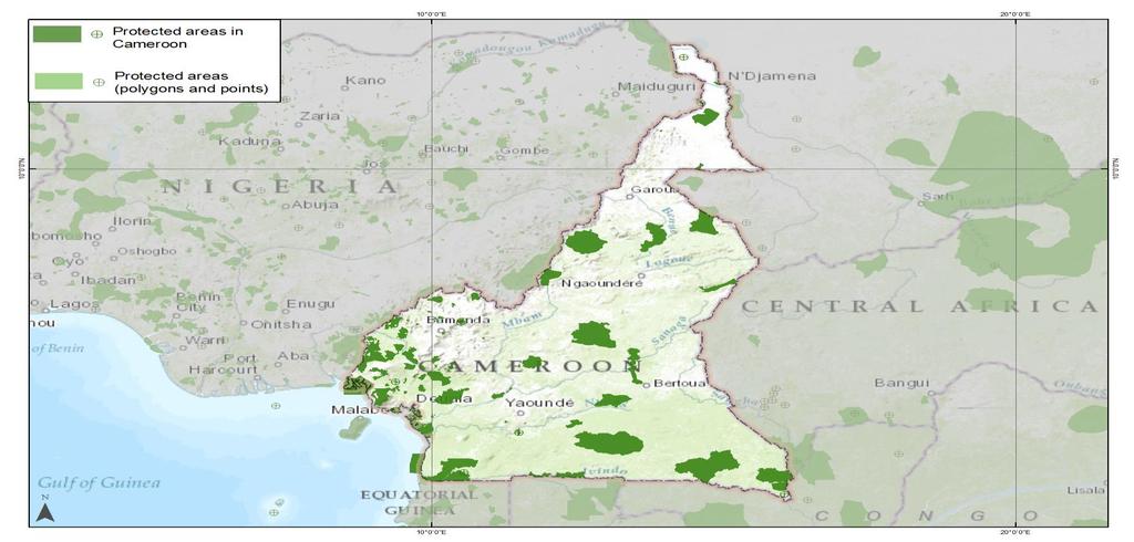 WDPA Data Status Report About this Report and the World Database on Protected Areas (WDPA) Map showing protected areas in the WDPA Cameroon January 2015 The WDPA is the most comprehensive global