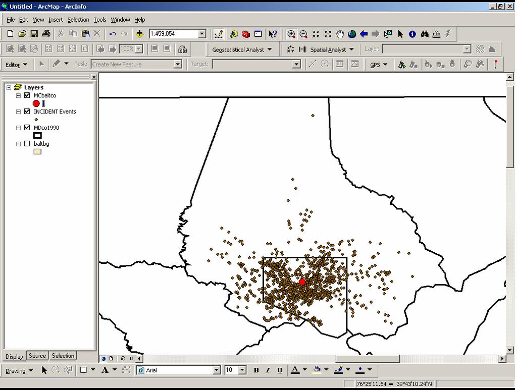 Mapping the Results in ArcGIS Mean Center (MC)